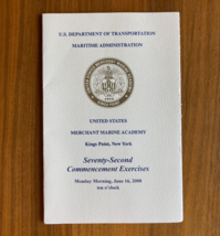 US Department Transportation Merchant Marine Academy Commencement Bookle... - $10.00