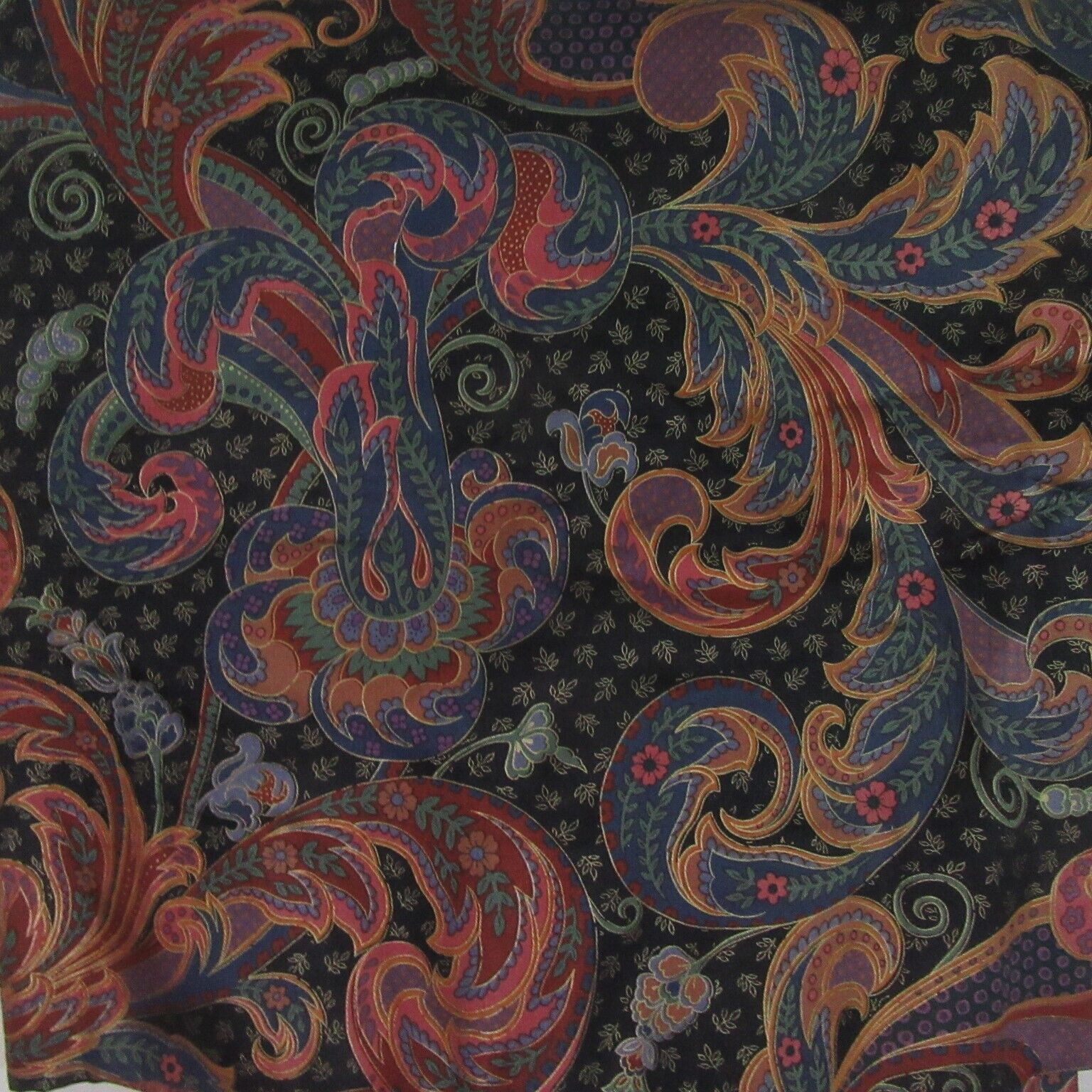 Interior Fabric Design Paisley Black Custom 2-PC Pinch-Pleat Drapery