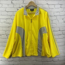 Metrostyle Jacket Womens Plus Sz 2X Bright Yellow Gray Full Zip - $29.69
