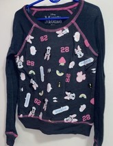 Girls Disney Minnie Mouse Long Sleeve Shirt XS 4 5 Black W/ Print Chest 26” - £5.22 GBP