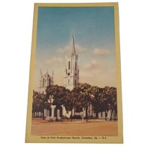 Vintage GEORGIA Postcard Front Street View First Presbyterian Church Columbus GA - £1.95 GBP
