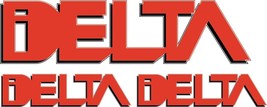 4x Replacement Delta Logos (CUTOUT) (2) 3&quot; x 10&quot; and (2) 1&quot;x3&quot; - £13.36 GBP