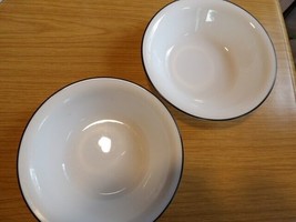 (2) Corelle Boutique Brushed Dinnerware Vitrelle Cereal Bowl White Cobal... - $12.37