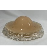 Vintage Art Deco Pink Clear Glass Light Shade 3 Hole Chain Ceiling Fixtu... - $736.93 MXN