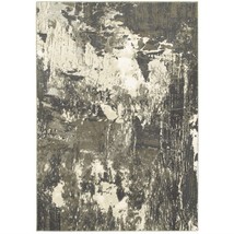 HomeRoots 388797 7 x 10 ft. Gray &amp; Ivory Abstract Area Rug - £403.13 GBP