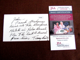 TOMMY BOLT 15 PGA TOUR TITLES 1958 US OPEN SIGNED AUTO VTG INDEX CARD JS... - $39.59