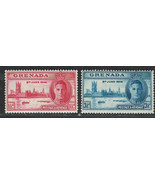 BRITISH GRENADA 1945-46 VERY FINE MH STAMPS SCOTT # 143-144 PEACE ISSUE - £0.96 GBP