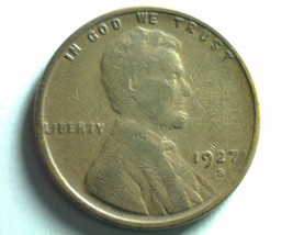 1927-S Lincoln Cent Penny Good / Very Good G/VG Nice Original Coin Fast 99c Ship - £2.39 GBP