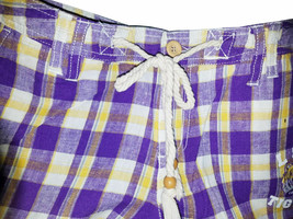 E5 College Classics Lsu Tigers Femmes Violet &amp; Or Plaid Shorts, Taille 1 - £11.85 GBP