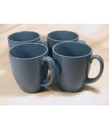 [G3] (LOT OF 4) CORELLE STONEWARE COFFEE MUG INDIGO BLUE - £15.62 GBP