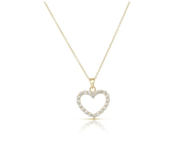 ADIRFINE 925 Solid Sterling Silver Cubic Zirconia Heart Charm - $47.99