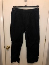 NEW Woman Within Plus SZ 18W Black Pull On Elastic Waist Cotton Pants 28... - $245.93 MXN