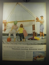 1957 Johnson Sea-Horse Outboard Motors Ad - You go round trip, first class - $18.49