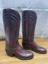 Vintage Lucchese Oxblood Cowboy Boots Size 5.5D 2L504 38256 Stunning - £136.89 GBP