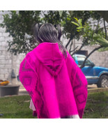 Hooded Kids Alpaca Wool Poncho South American Jacket Bright Pink w/diamonds - $69.95