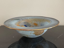 Jon Art Signed 12&quot; Wide Romanian Art Glass Bowl or Centerpiece - £116.03 GBP
