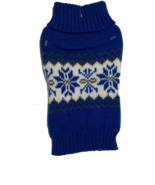 Pet Central Winter Dog Knitted Sweater, Size XS, Blue &amp; Gray With Snowfl... - £5.10 GBP