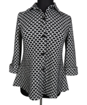 Sole Dione Black White Honeycomb Textured Swing Jacket Blazer Made In US... - $79.99