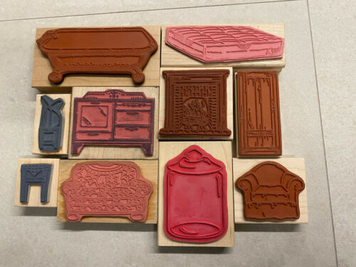 MOSTLY NEW HOME DECOR WOOD Mounted Stamps Retired YOU PICK BUY MORE & SAVE!  Item image 2