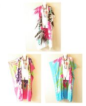 CG50 Floral Batik Hand Painted Batwing Cardigan Duster Kaftan Hippy Jack... - $29.90