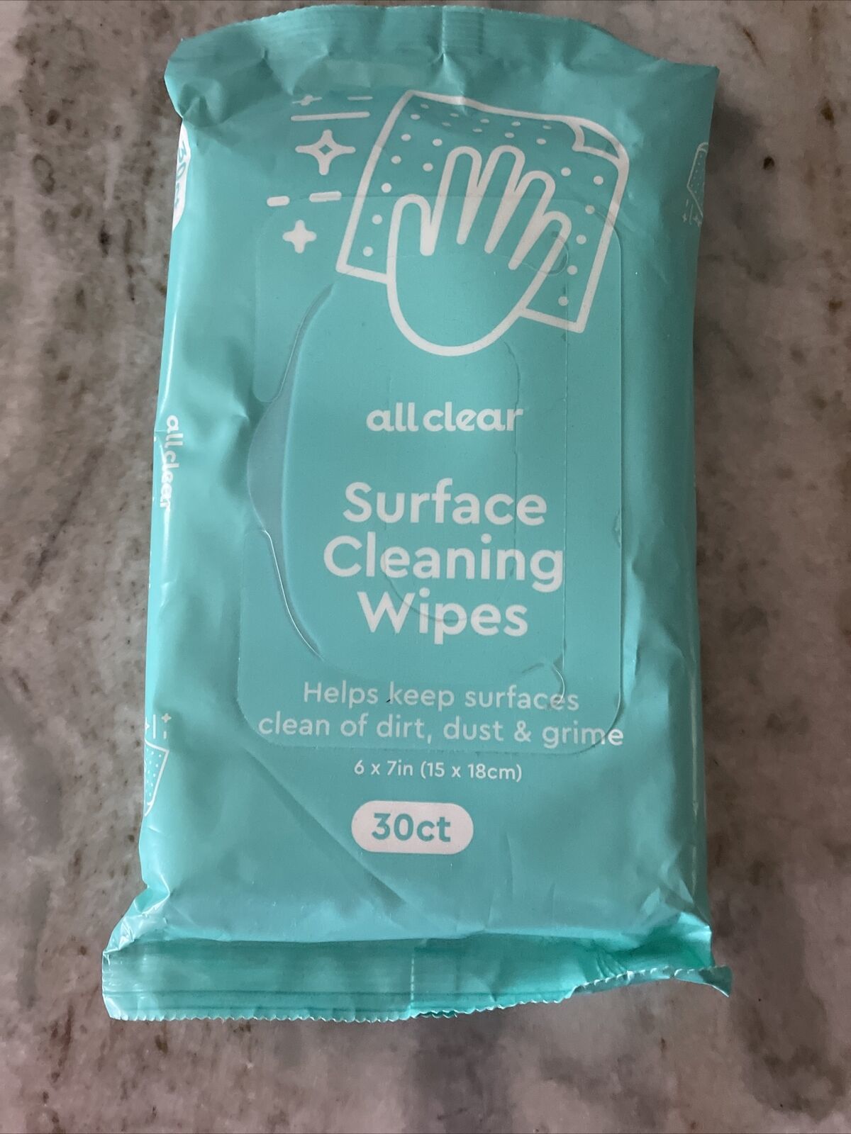 30 counts All Clear Surface Cleaning Wipe Helps Keep Surfaces Clean - $5.82