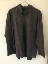 Jhane Barnes Mens Purple Stripe Rayon Cotton Button Up Dress Shirt XL 52... - $59.99