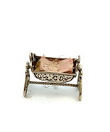 Vintage Silver Signed 800 Victorian Baby Cradle Crib Figure Display Mini... - $54.45