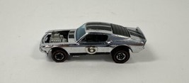 1969 Hot Wheels Redline Mustang Boss Hoss Chrome Silver Black Stripes Hong Kong - £63.30 GBP