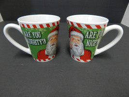 2 &quot;Naughty or Nice&quot; Christmas Holiday Coffee Mug Cup Two Sided - £7.91 GBP