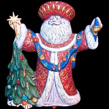 Vintage Gare Christmas Ornament Old World Style Santa Claus St. Nicholas Ceramic - £31.96 GBP