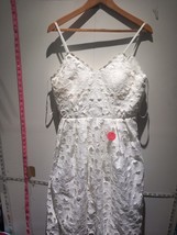 Chi Chi London Women&#39;s Midi Dress UK 14 White 100% Lace Express Shipping - $39.22