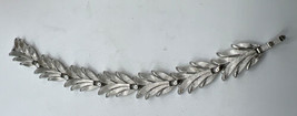 Crown Trifari Bracelet Mid Century Silver Tone Feather Leaf (4) Signed 7” - £15.53 GBP
