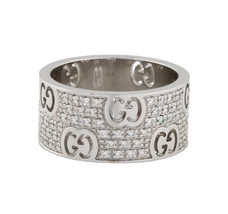 Gucci 18k White Gold Icon Stardust Eternity 0.57ct Diamond Ring 6 1/2 - £2,229.99 GBP