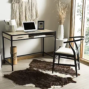 Safavieh Home Office Alan Modern Rustic Brown and Black 1-shelf Desk wit... - $275.99