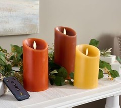 Luminara Set of 3 Colorscape Flameless Candles in Harvest - £153.43 GBP