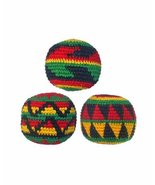 Set of 3 Hacky Sacks, Rasta Colors in Assorted Geometric Patterns - $17.81