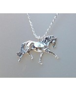 Lusitano horse jewelry trot Sterling Silver pendant 16&quot; chain necklace Z... - £73.17 GBP