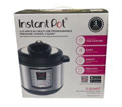 Instant Pot Lux Mini 6-in-1 Pressure Cooker 3 Quart Brushed Stainless St... - $70.02