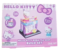 SANRIO Hello Kitty Boba Tea Shop build Set 158 Piece With Figure Cute Kuromi NEW - £13.06 GBP
