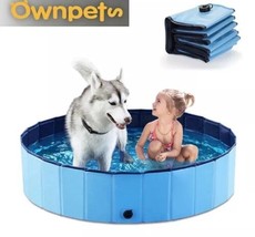 Pet Dog Swim Pool Foldable Kids Collapsible Bathing Tub Portable Outdoor 32x8 In - £9.24 GBP