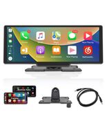Pantalla Tactil 10&quot; Android Carplay Portátil Bluetooth Estereo Para Carr... - $161.20 CAD