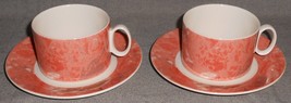 Set (2) Villeroy &amp; Boch SIENA PATTERN Cups and Saucers MADE IN LUXEMBOURG - $29.69
