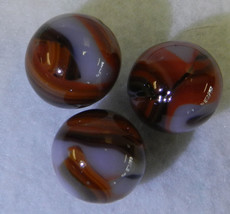 #18762m Group of 3 Champion Agate New Old Fashion Marbles .64 to .71 Inches - $26.72