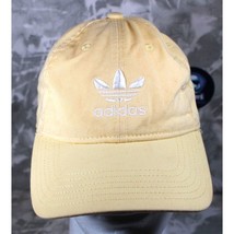 Adidas Spell Out Trefoil Front Back Print 3 Stripe Yellow Hat Strap Back Basebal - £9.02 GBP