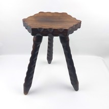 French Rustic Solid Wood Tripod Stool – Vintage Milk Stool Cottagecore F... - $93.15