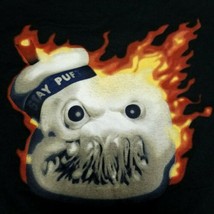 Black Ghostbusters Flaming Stay Puft Marshmallow Man On Fire T-Shirt New... - £15.49 GBP
