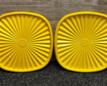 Tupperware #837 Yellow Servalier Square 8.25” Replacement Lids Seals ~ L... - $12.59