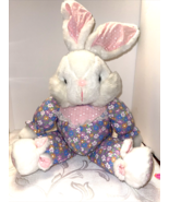 Dan Dee Vintage Stuffed Plush Bunny Rabbit 26&quot; long Fabric Body Bunny Shoes - £19.29 GBP