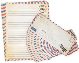 60 Pack Airmail Paper and Envelopes Set -Airmail Writing Paper  8.5 x 11... - €16,19 EUR