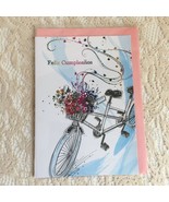 Spanish Happy Birthday Card Feliz Cumpleanos Tarjeta Bicycle Flowers - £3.20 GBP